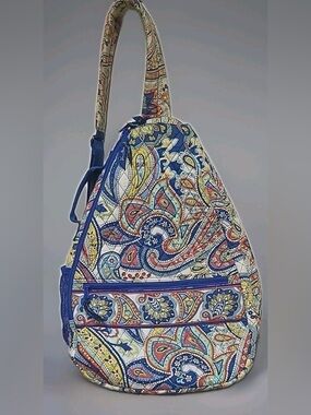Vera Bradley retired along tennis backpack in
Marina paisley white blue red